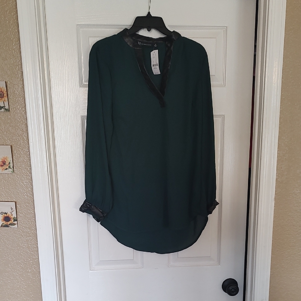 New York & Company Dark Green Blouse